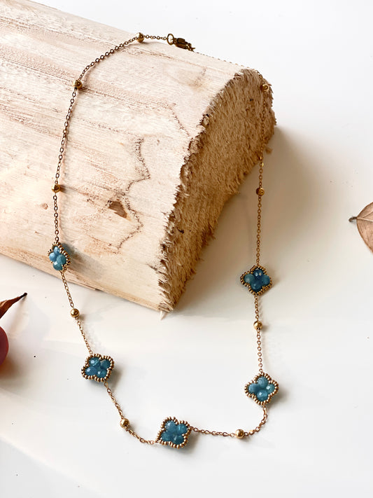 Blue Apatite Blossom Necklace