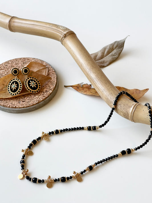 French Vintage Black Spinel Star Jewelry Set