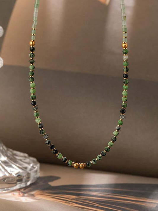 Green Ombre Beaded Necklace