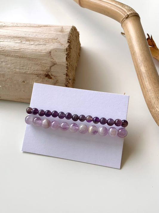 Shades of Purple · Phantom Amethyst & Lavender Amethyst Stacking Bracelets