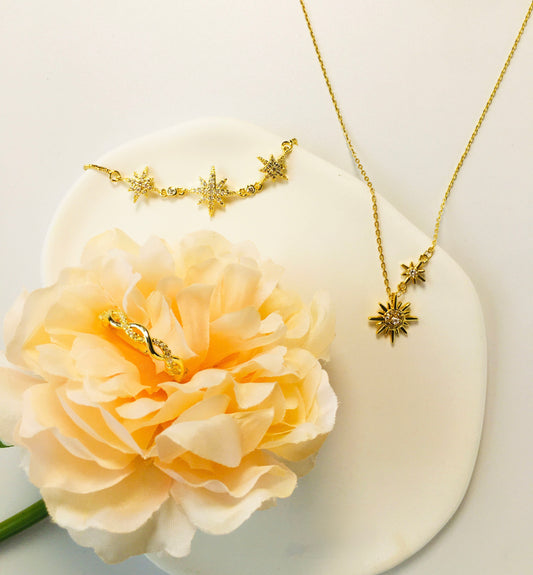 Sunstar Rhinestone Decor Charm Jewelry Set