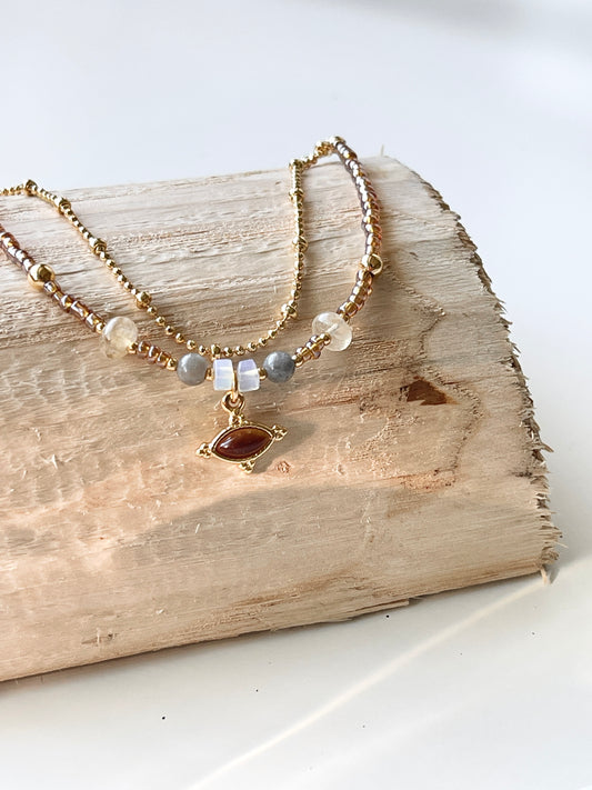 Tiger’s Eye Planet Layered Necklace