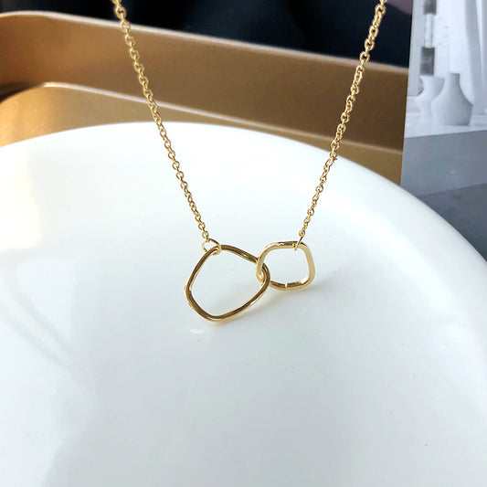 2 PCS Minimalist Irregular lines Necklace & Ring Jewelry Set