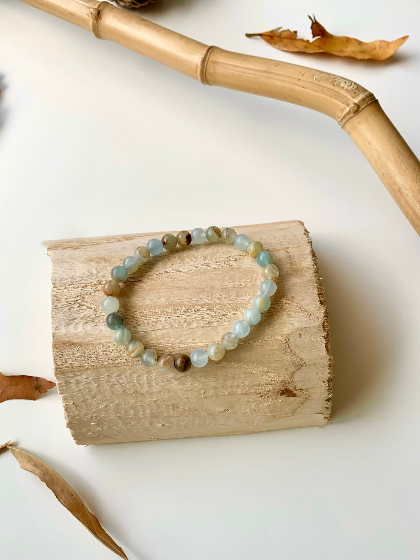 Different Shades of Blue · Blue Calcite & Aquamarine Stacking Bracelets