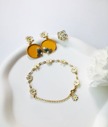 Daisy & Butterfly with Pearl Jewelry Set