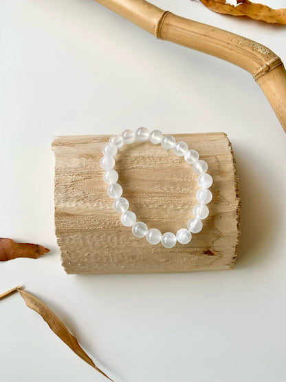 Mercury Blue · Blue Calcite & Afghan White Jade & Brazilian Kyanite Stacking Bracelets