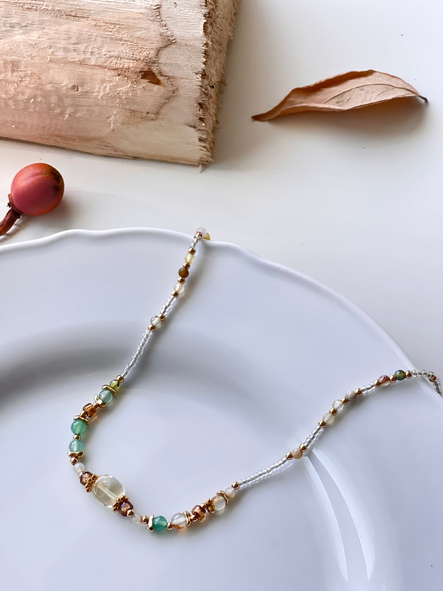 Amber Beaded Necklace