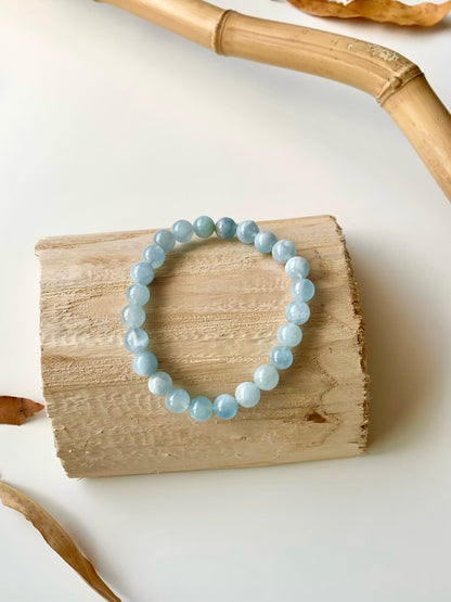 Different Shades of Blue · Blue Calcite & Aquamarine Stacking Bracelets