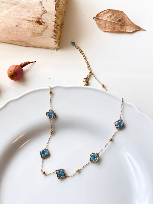 Blue Apatite Blossom Necklace