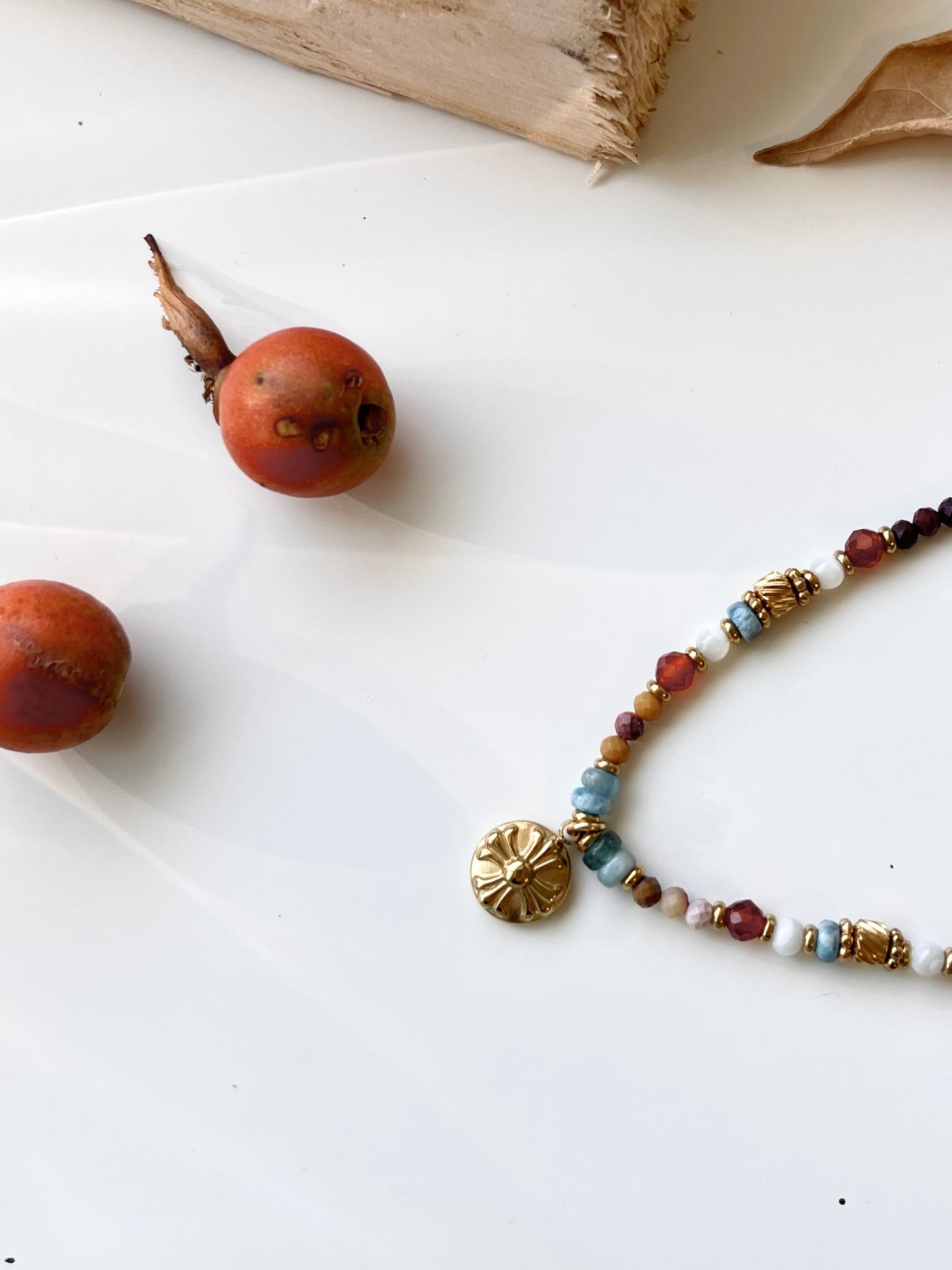 Colorful Beaded & Minimalist Drop Layered Necklace Set