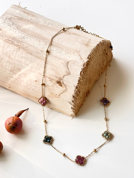 Colorful Gem Blossom Necklace
