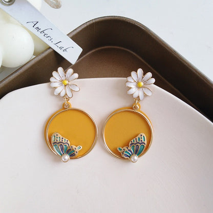 Daisy & Butterfly with Pearl Jewelry Set