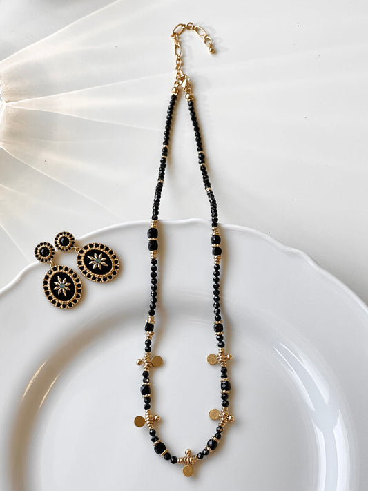 French Vintage Black Spinel Star Jewelry Set