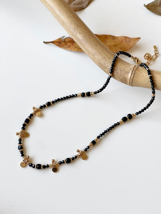 French Vintage Black Spinel Necklace