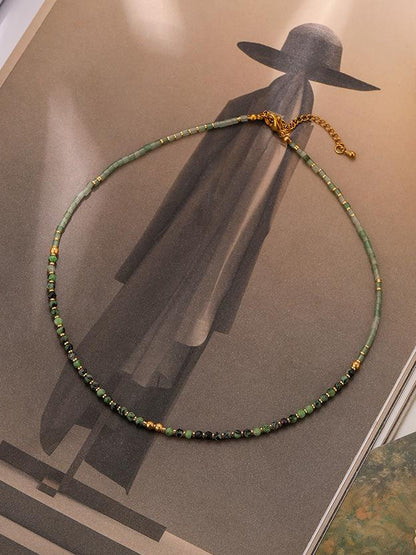 Green Ombre Beaded Necklace