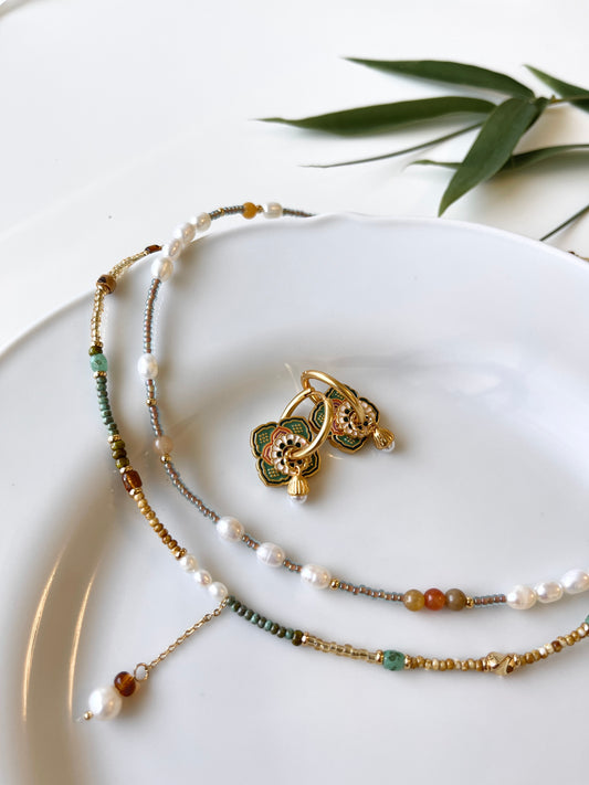 Green Pearl Elegance Jewelry Set