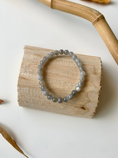 Subtle Grey · Grey Moonstone & Smoky Quartz Stacking Bracelets