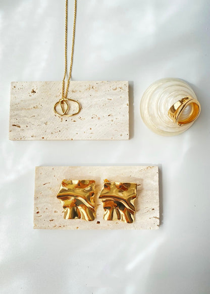 Minimalist Irregular Geometric Earrings & Necklace & Ring Jewelry Set