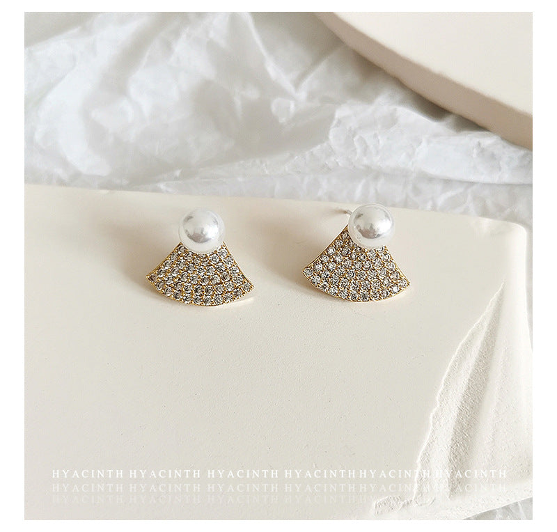 Rhinestone Decor Pearl Necklace & Earrings Jewelry Set