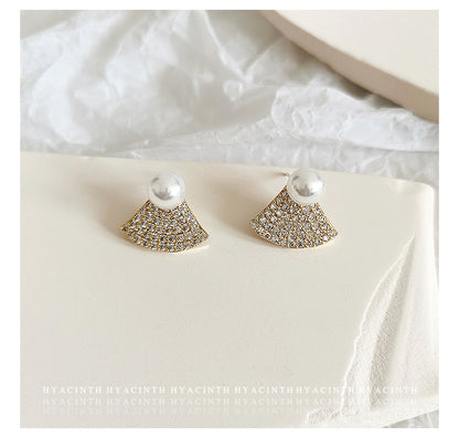Rhinestone Decor Pearl Necklace & Earrings Jewelry Set