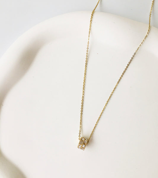 Rhinestone Decor Pearl Necklace & Earrings Jewelry Set