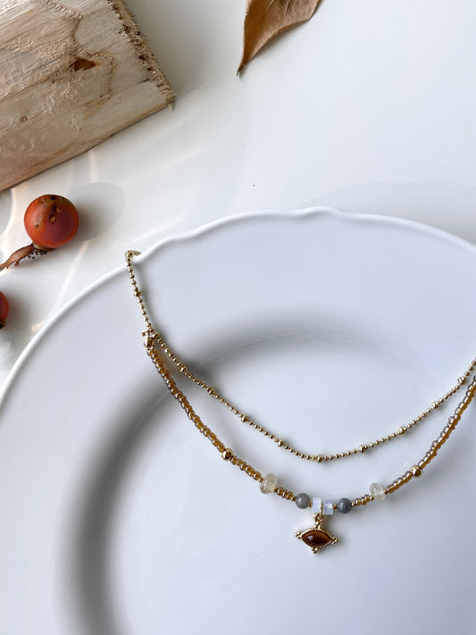 Tiger’s Eye Planet Layered Necklace