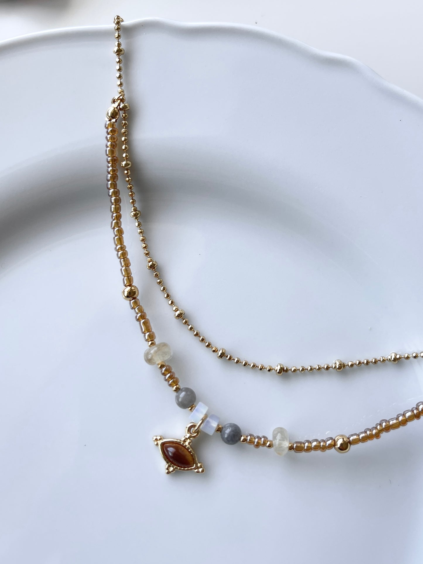 Tiger’s Eye Planet Layered Necklace
