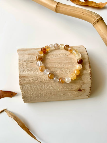 Different Shades of Yellow · Yellow Fluorite & Golden Tiger’s Eye Stacking Bracelets